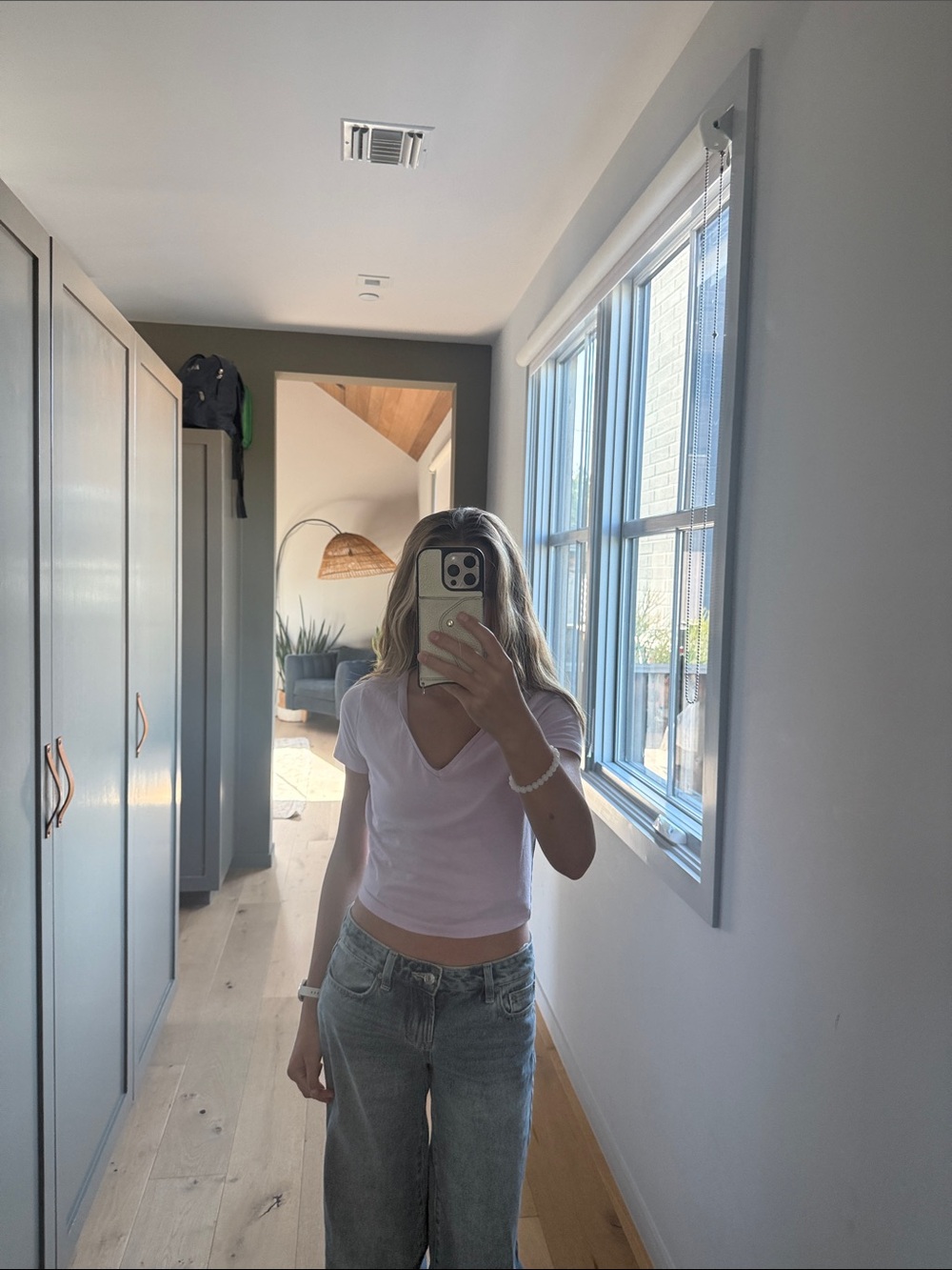wild fable Light Pink V-Neck Short Sleeve Tee